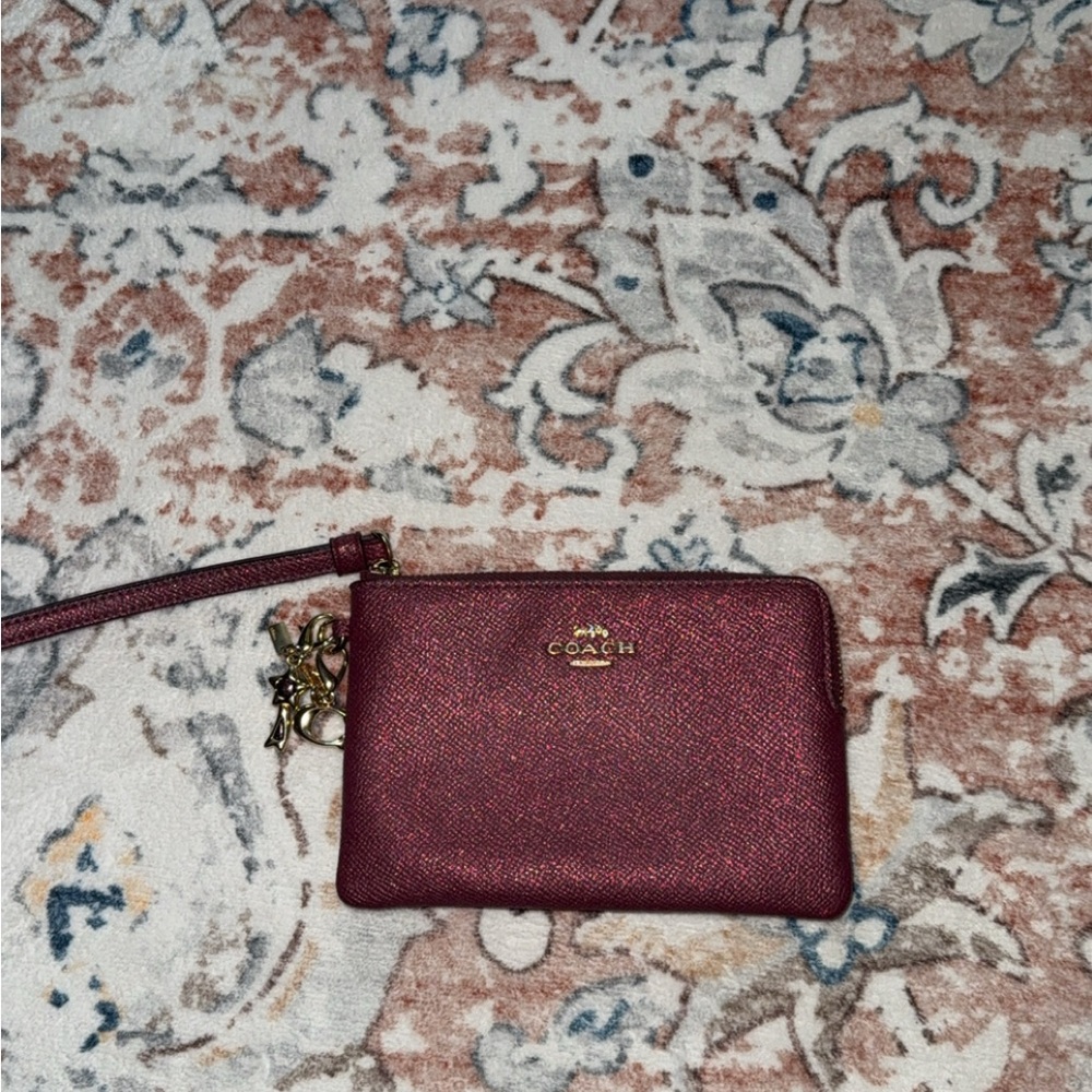 Coach Red Leather Wristlet